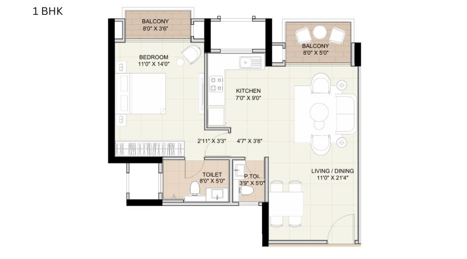 Hiranandani-Sands-Floor-Plan-1 BHK-650 Sqft